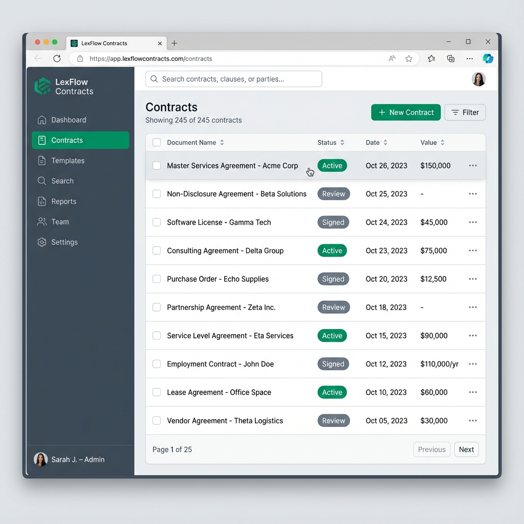 Contract Tracker Dashboard